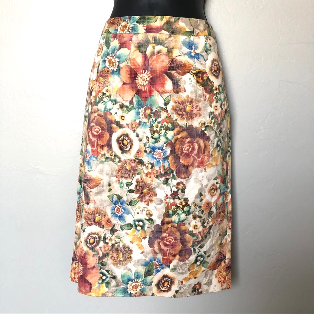 Zara floral pencil skirt